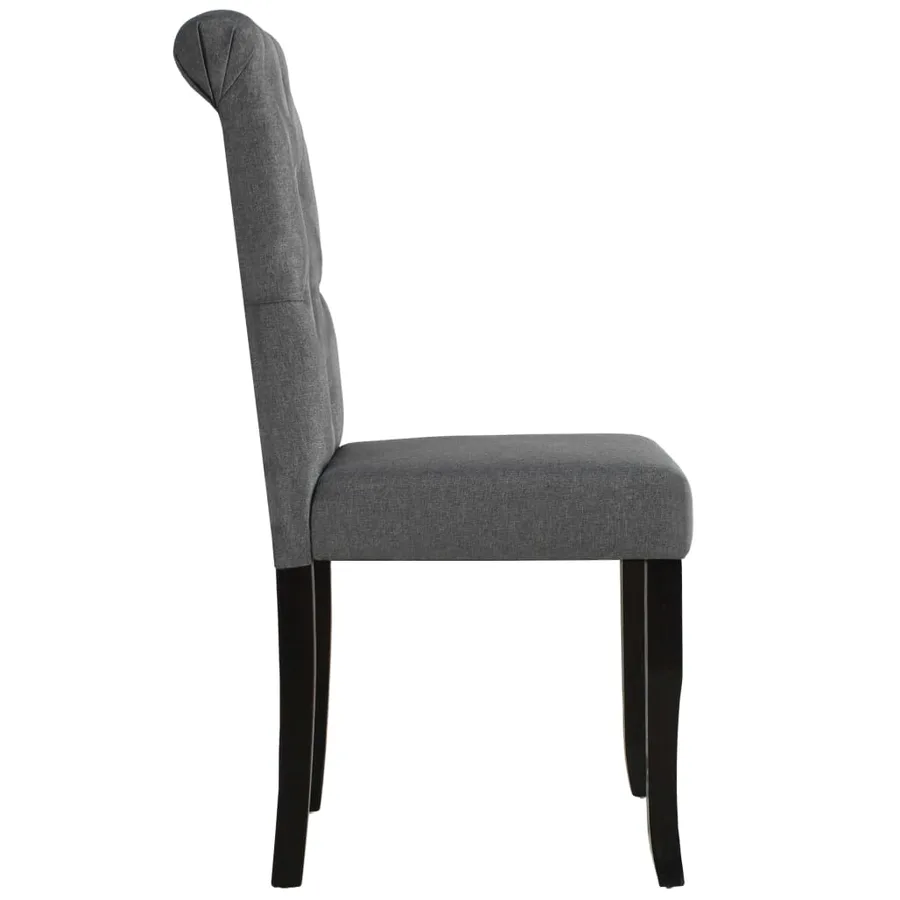 Chaises à manger lot de 2 gris foncé tissu - 4