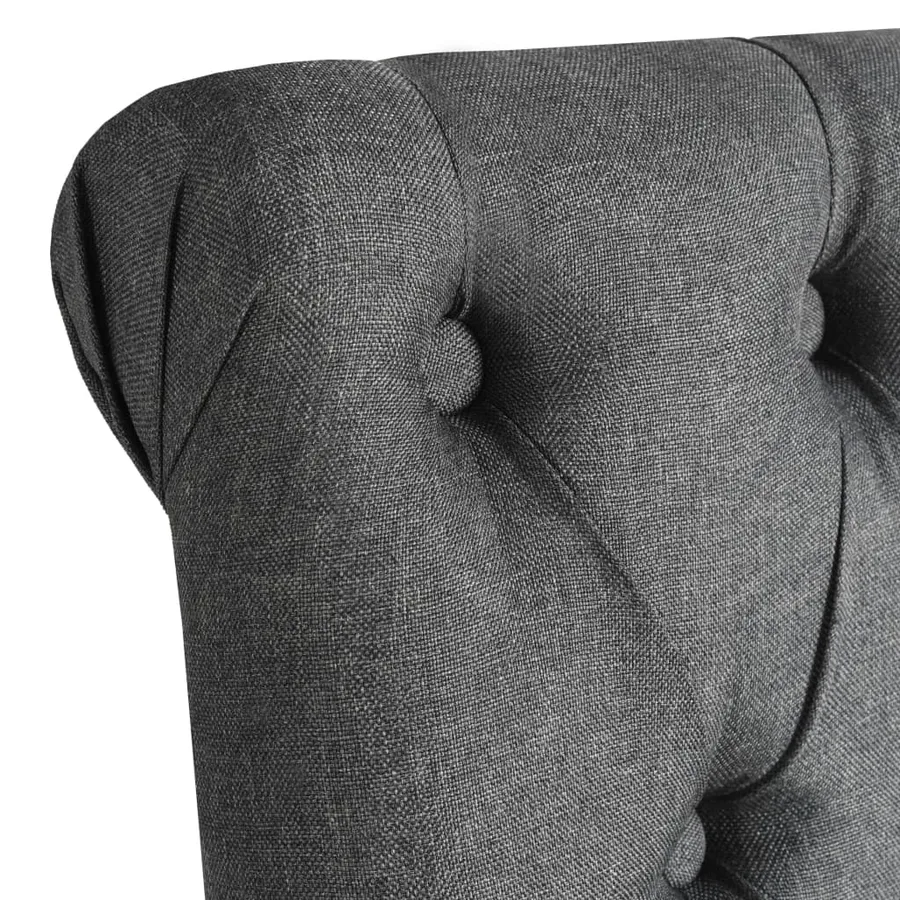 Chaises à manger lot de 2 gris foncé tissu - 5