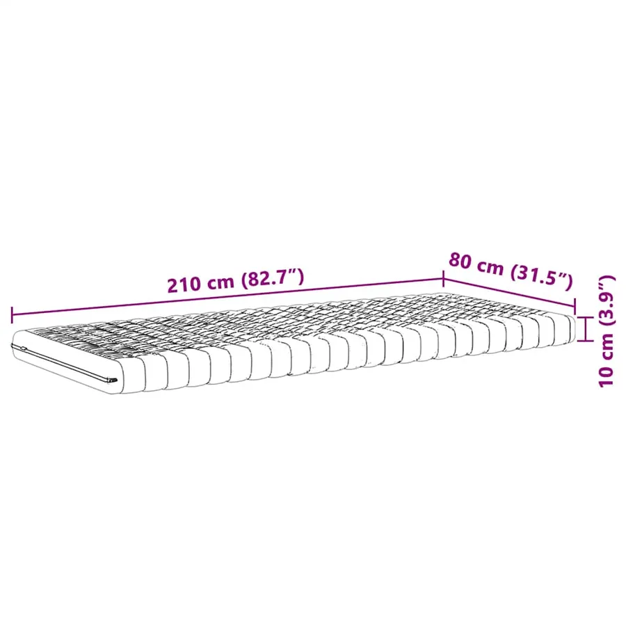 Matelas en mousse blanc 80x210 cm 7 zones dureté 20 ILD - 9