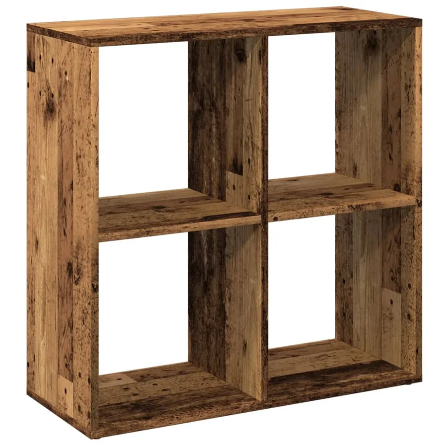 Étagère séparatrice de pièce vieux bois 69,5x29x69,5 cm - 2