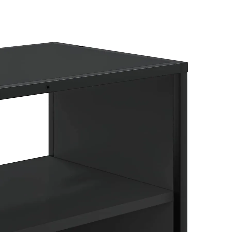 Meuble TV noir 100x31x39,5 cm bois d'ingénierie et métal - 7