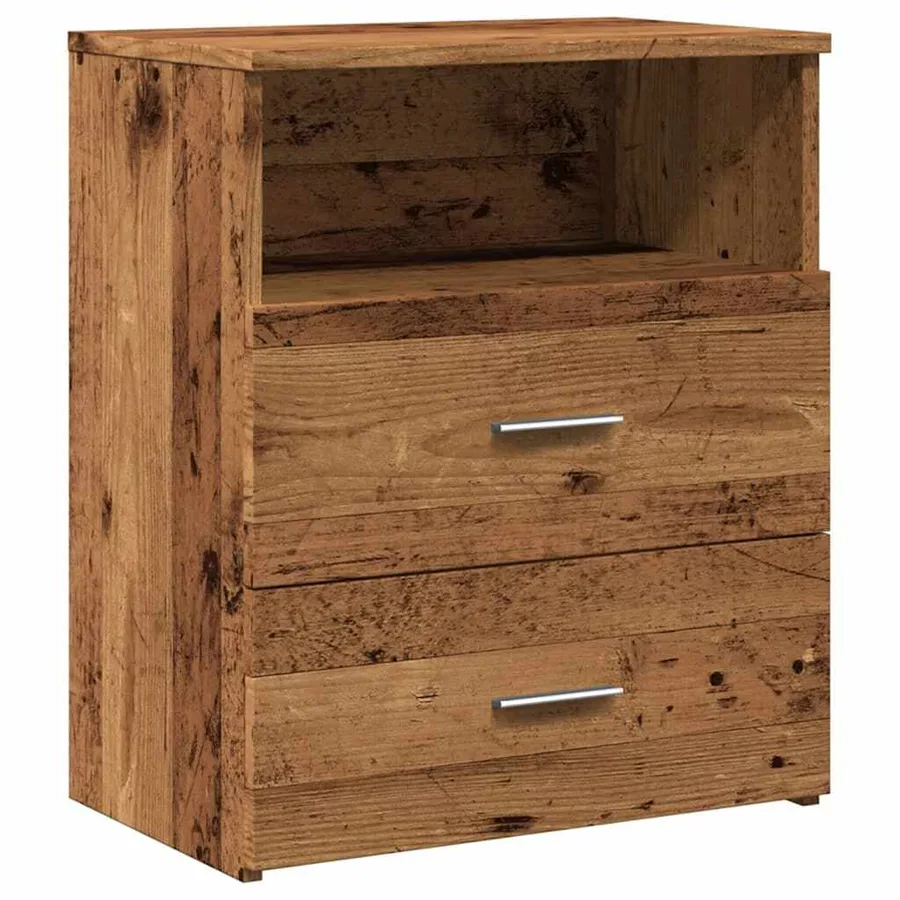 Tables de chevet 2 pcs vieux bois 50x32x60 cm bois d'ingénierie - 4