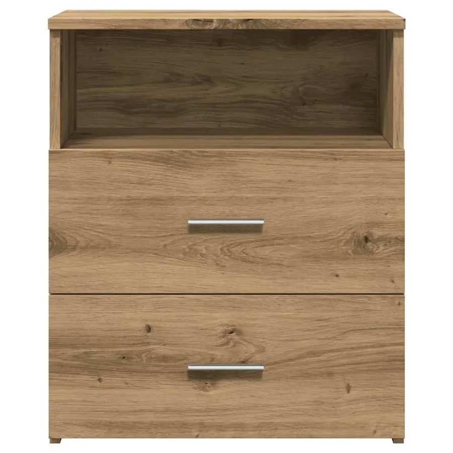 Tables de chevet 2 pcs chêne artisanal bois d'ingénierie - 5