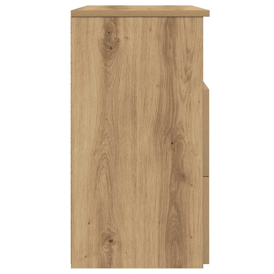Tables de chevet 2 pcs chêne artisanal bois d'ingénierie - 7