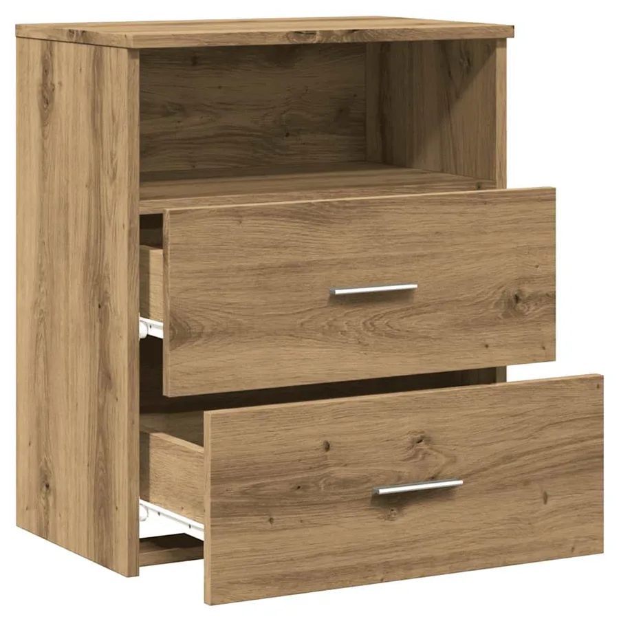 Tables de chevet 2 pcs chêne artisanal bois d'ingénierie - 8