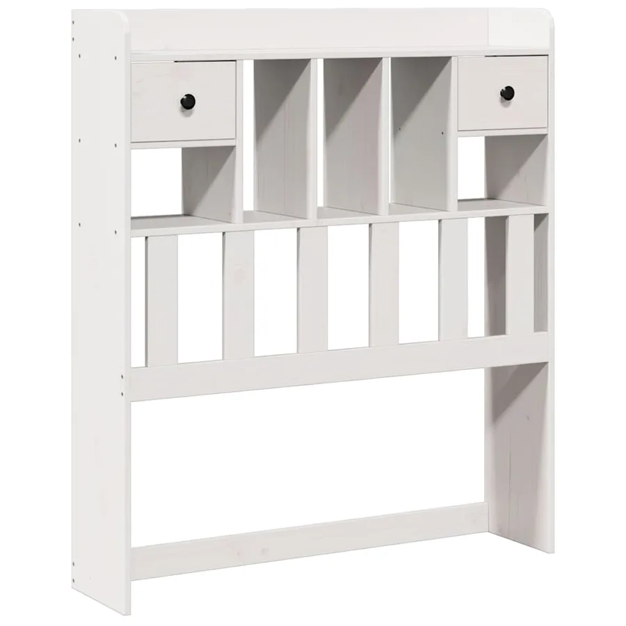 Tête de lit avec rangement blanc 90 cm bois massif de pin - 2