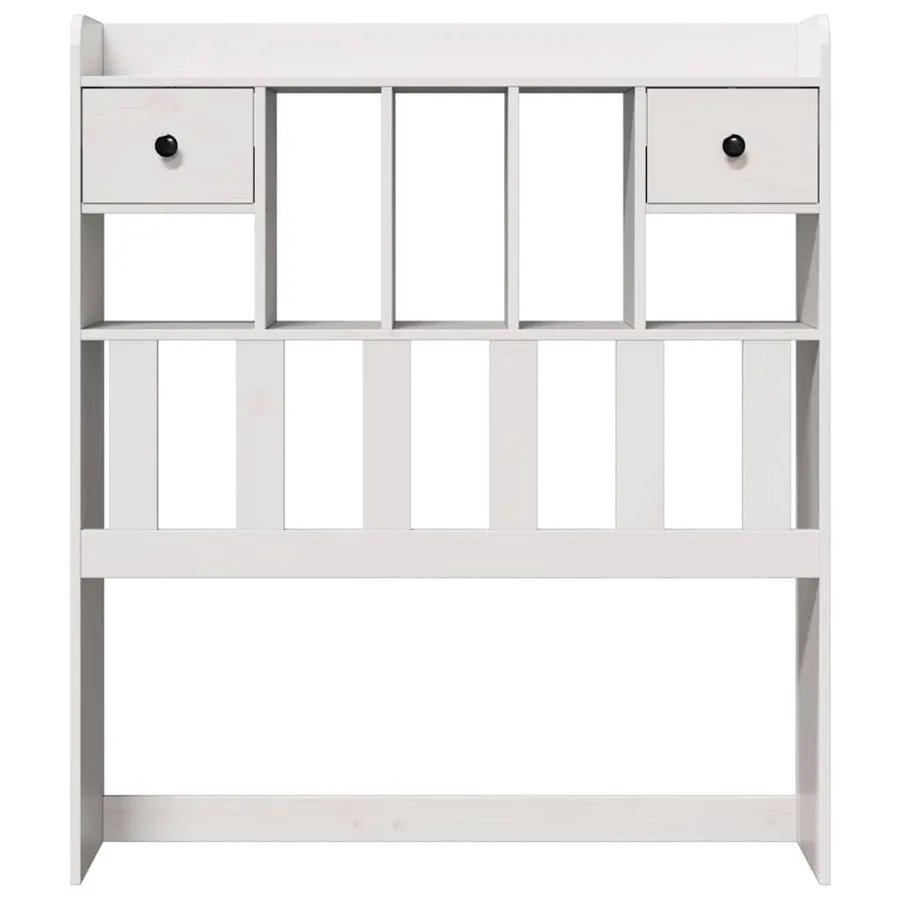 Tête de lit avec rangement blanc 90 cm bois massif de pin - 3