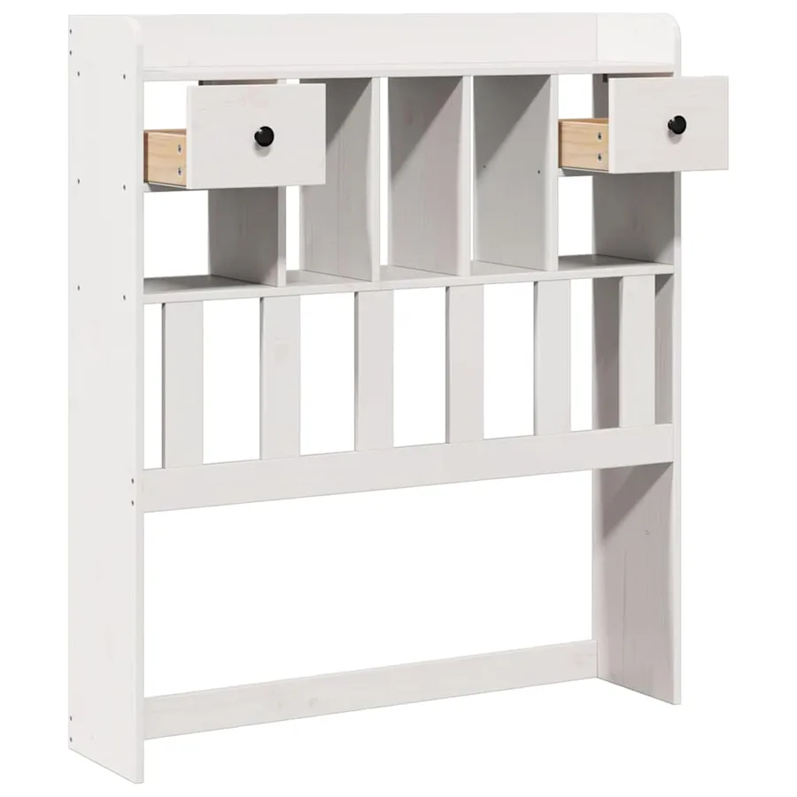 Tête de lit avec rangement blanc 90 cm bois massif de pin - 4
