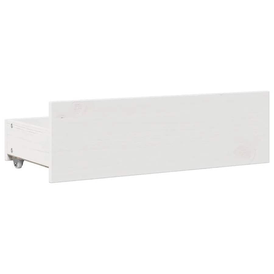 Lit bibliothèque sans matelas blanc 90x200cm bois de pin massif - 8