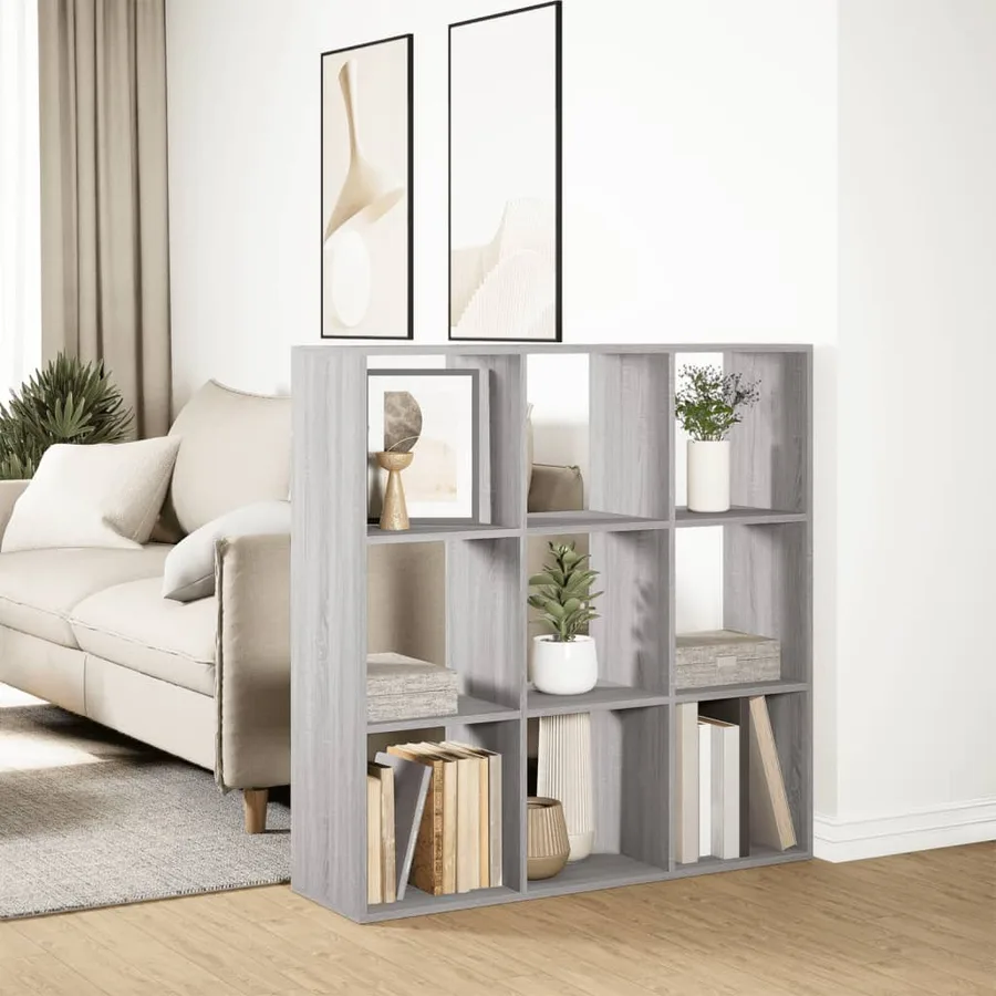 Étagère séparatrice de pièce sonoma gris 102x29x103,5 cm - 4