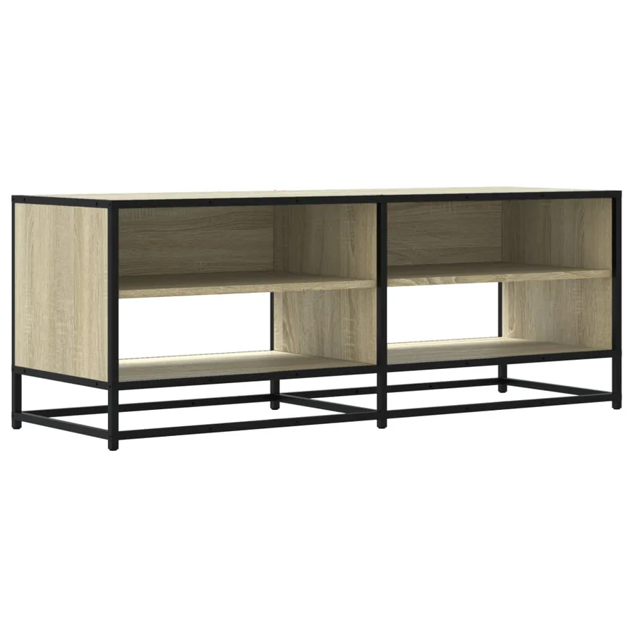 Meuble TV chêne sonoma 120,5x40x46cm bois d'ingénierie et métal - 2