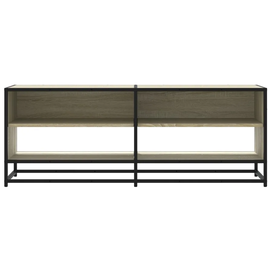 Meuble TV chêne sonoma 120,5x40x46cm bois d'ingénierie et métal - 4