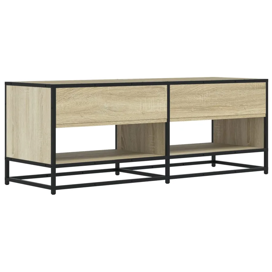 Meuble TV chêne sonoma 120,5x40x46cm bois d'ingénierie et métal - 5