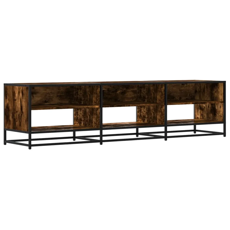 Meuble TV chêne fumé 180x40x46 cm bois d'ingénierie - 2