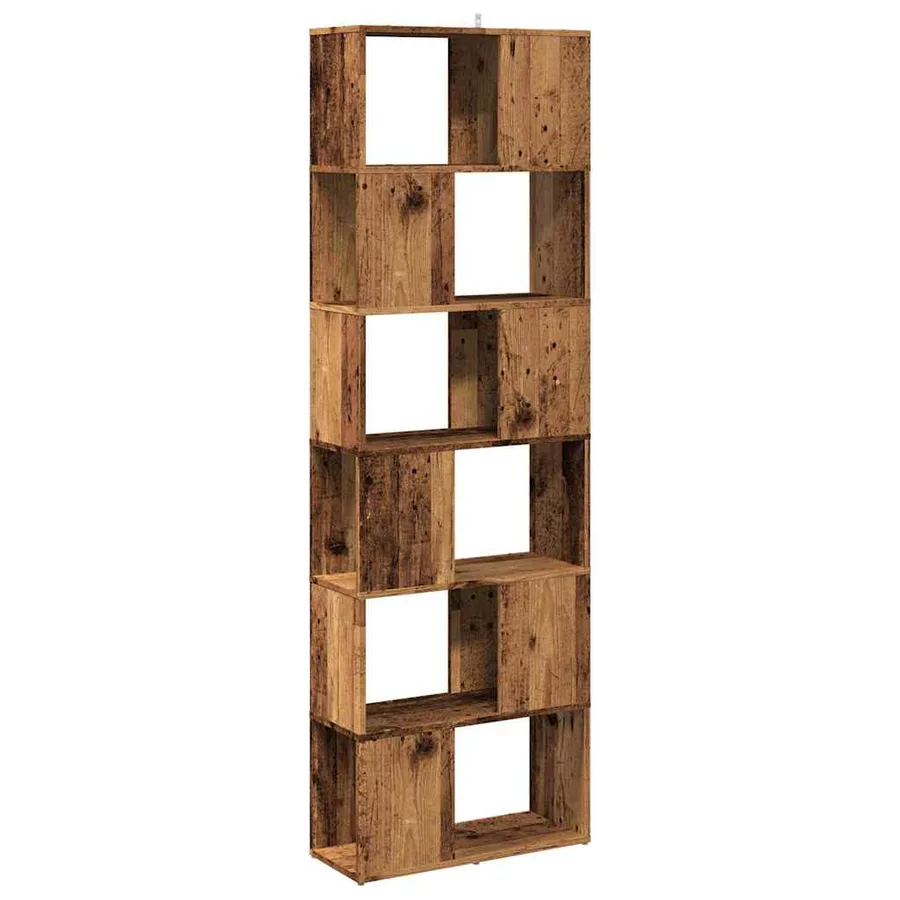 Bibliothèque/Séparateur de pièce vieux bois 60x24x186 cm - 6