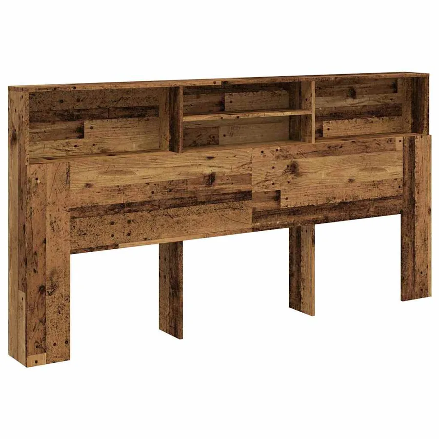 Armoire de tête de lit vieux bois 200x19x103,5 cm - 2