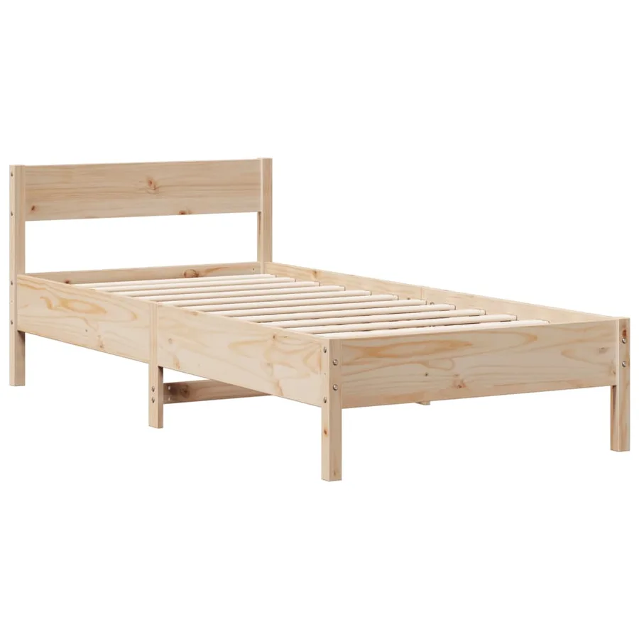 Lit bibliothèque sans matelas 75x190 cm bois de pin massif - 8