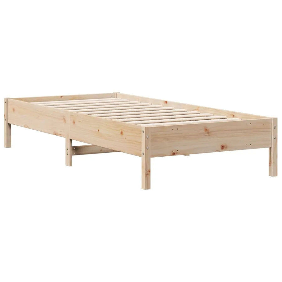 Lit bibliothèque sans matelas 90x200 cm bois de pin massif - 8