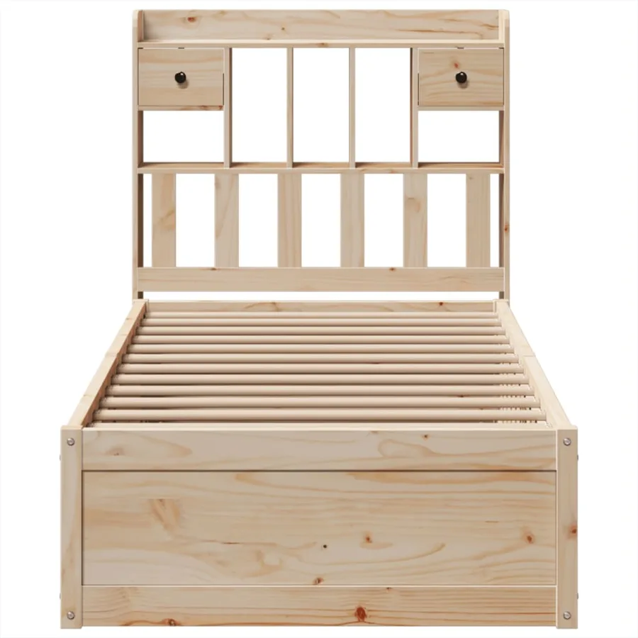 Cadre de lit sans matelas 90x200 cm bois de pin massif - 4