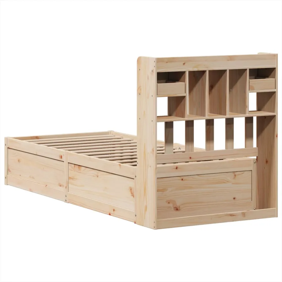 Cadre de lit sans matelas 90x200 cm bois de pin massif - 7