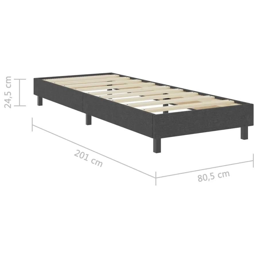 Sommier à lattes de lit sans matelas gris tissu 80x200 cm - 8