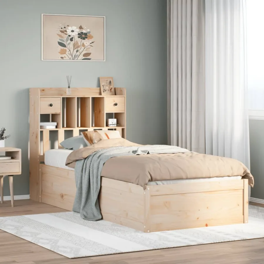Cadre de lit sans matelas 90x190 cm bois de pin massif