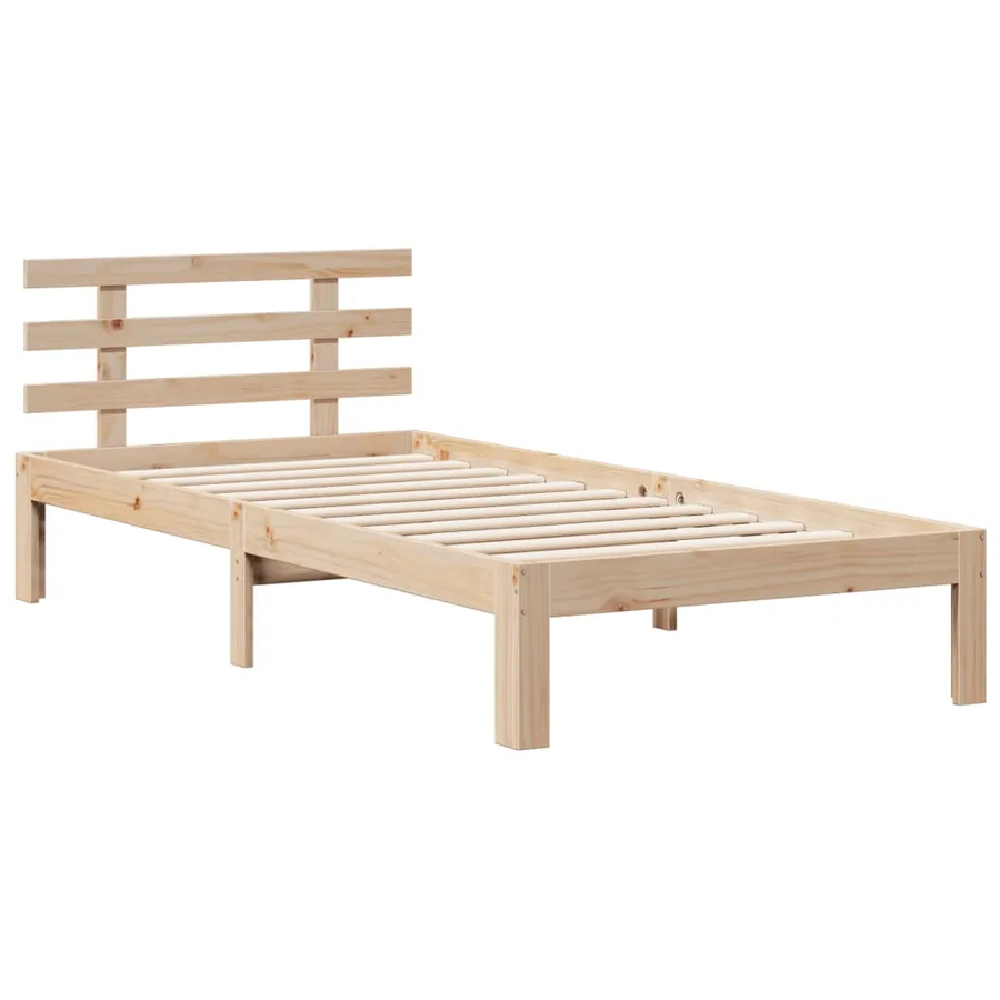 Lit bibliothèque sans matelas 90x200 cm bois de pin massif - 8