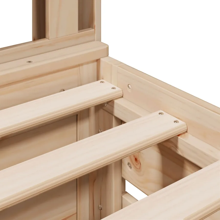 Lit bibliothèque sans matelas 90x200 cm bois de pin massif - 13