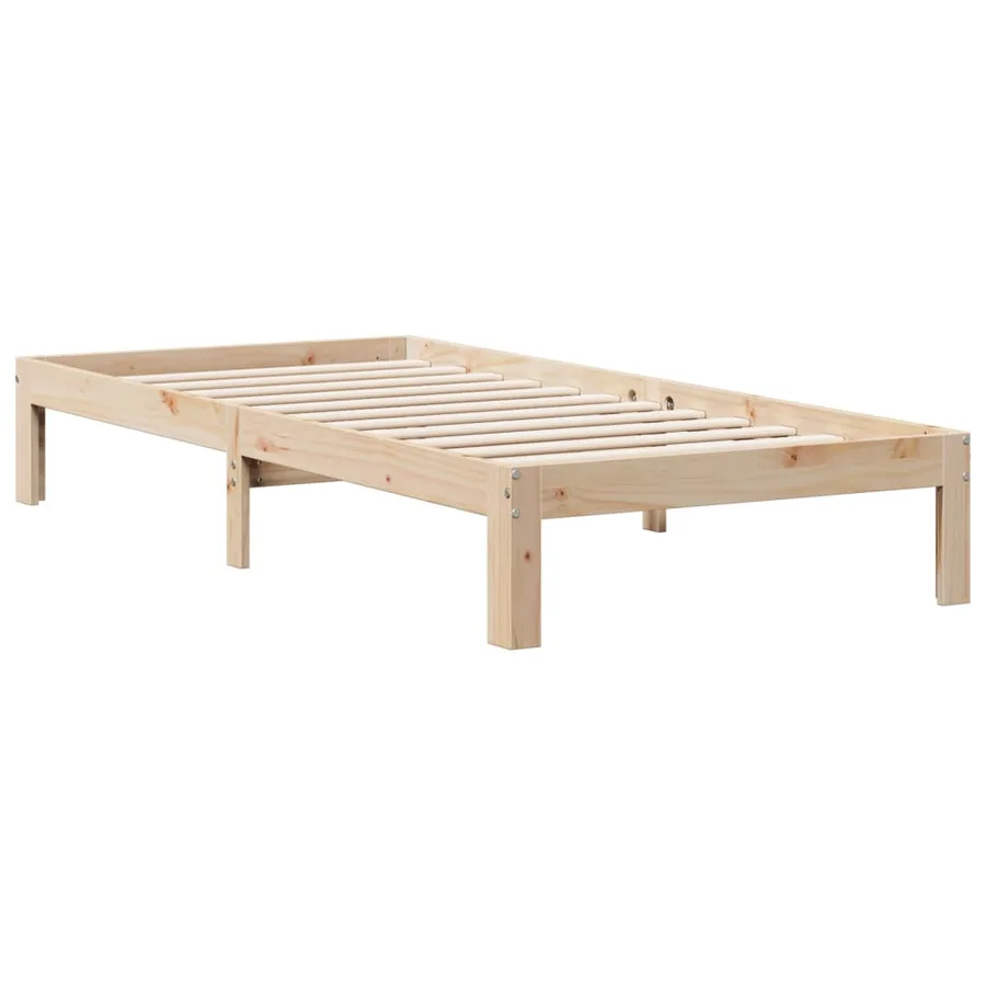 Lit bibliothèque sans matelas 90x190 cm bois de pin massif - 8