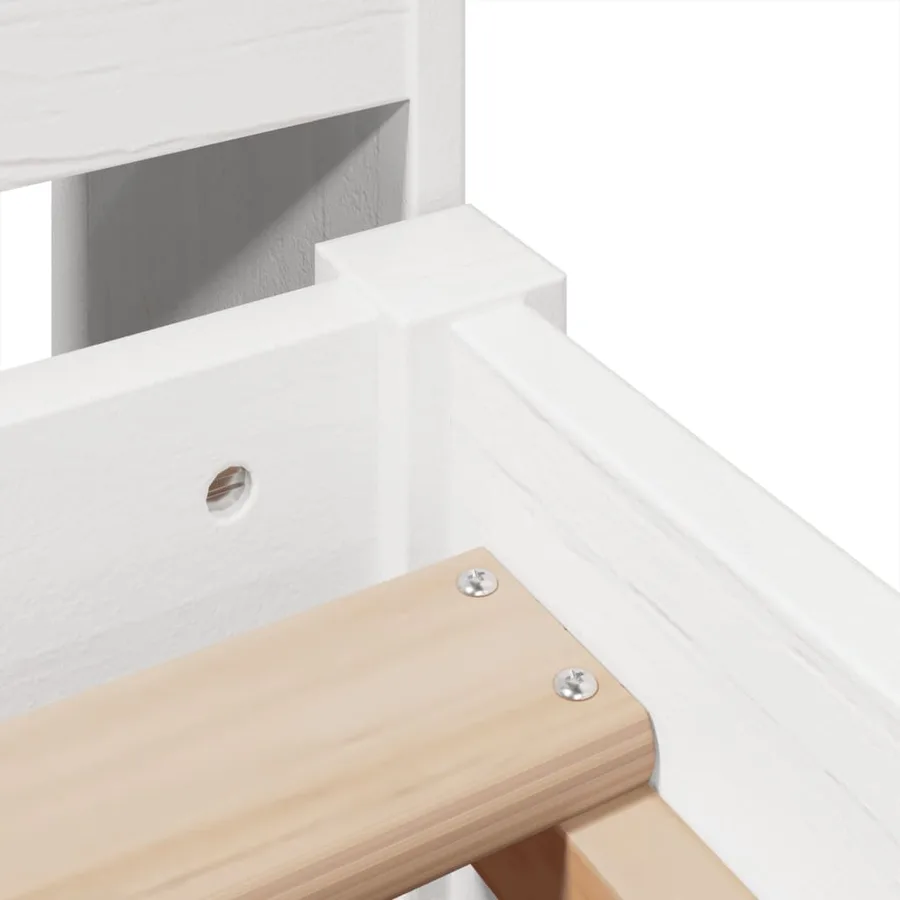 Cadre de lit sans matelas blanc 75x190 cm bois de pin massif - 9