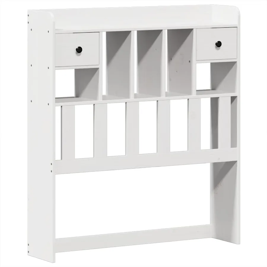 Cadre de lit sans matelas blanc 75x190 cm bois de pin massif - 6