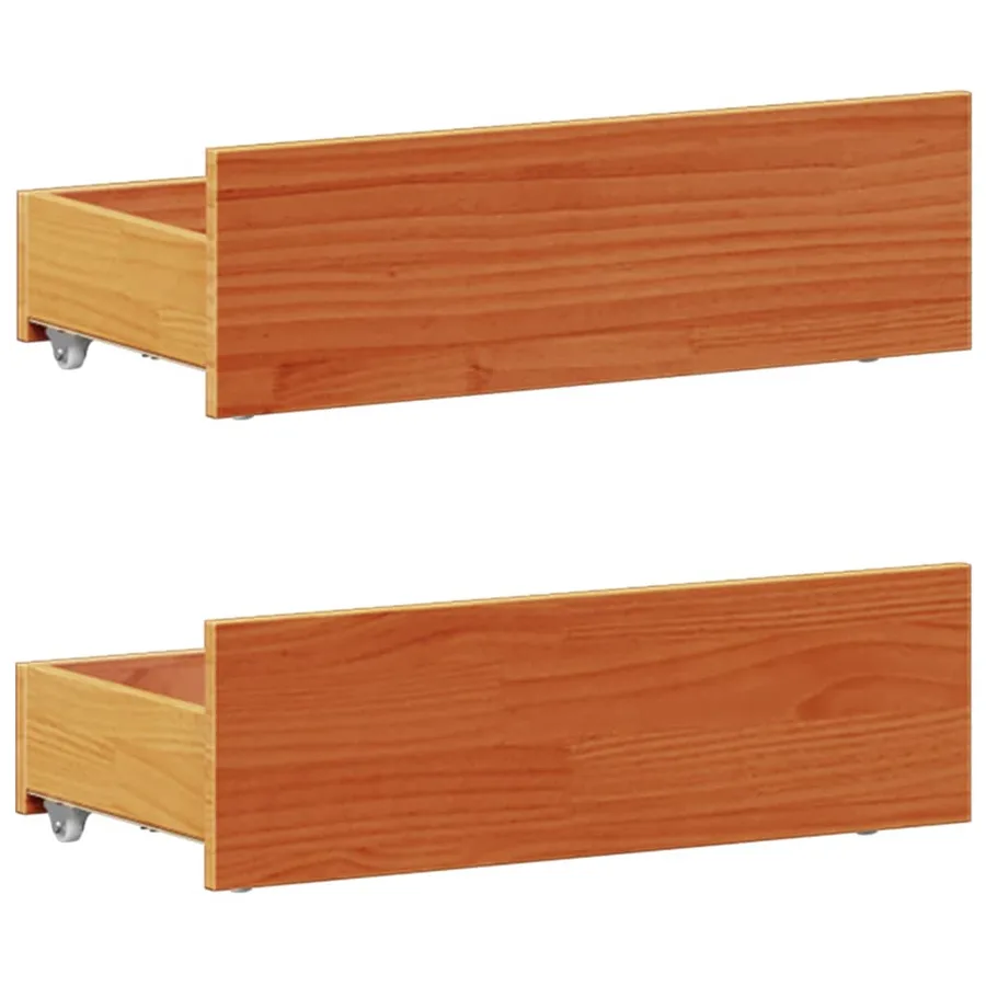 Lit bibliothèque sans matelas cire marron 75x190 cm pin massif - 10