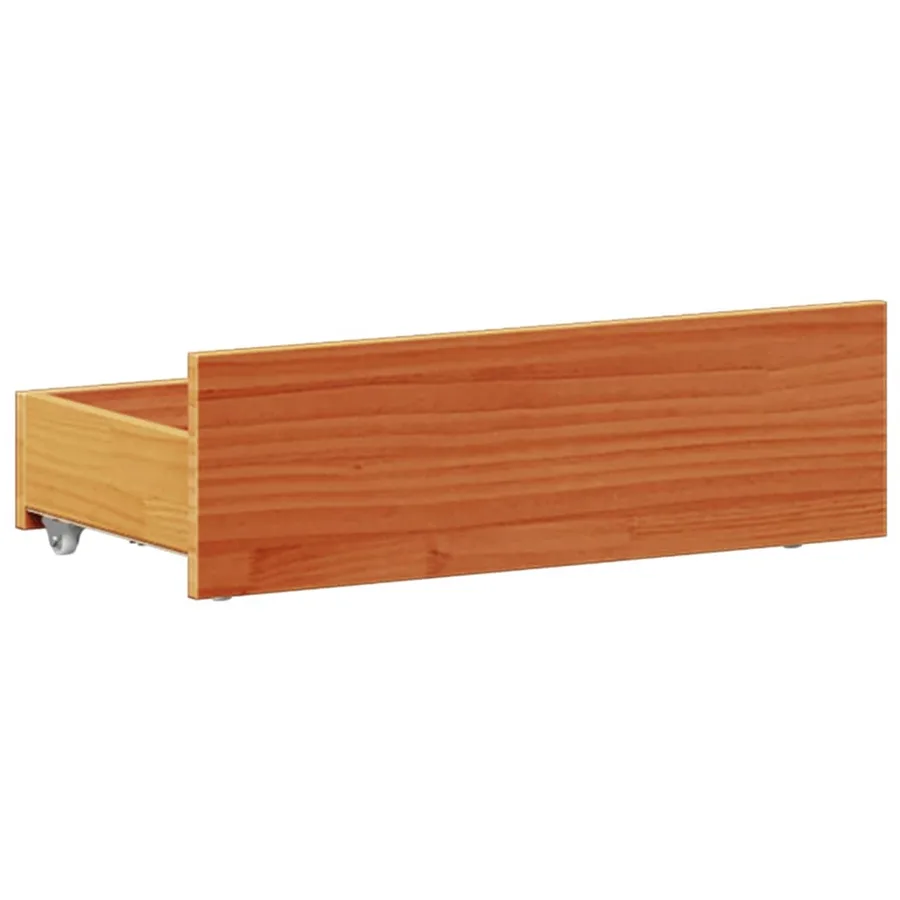 Lit bibliothèque sans matelas cire marron 75x190 cm pin massif - 11