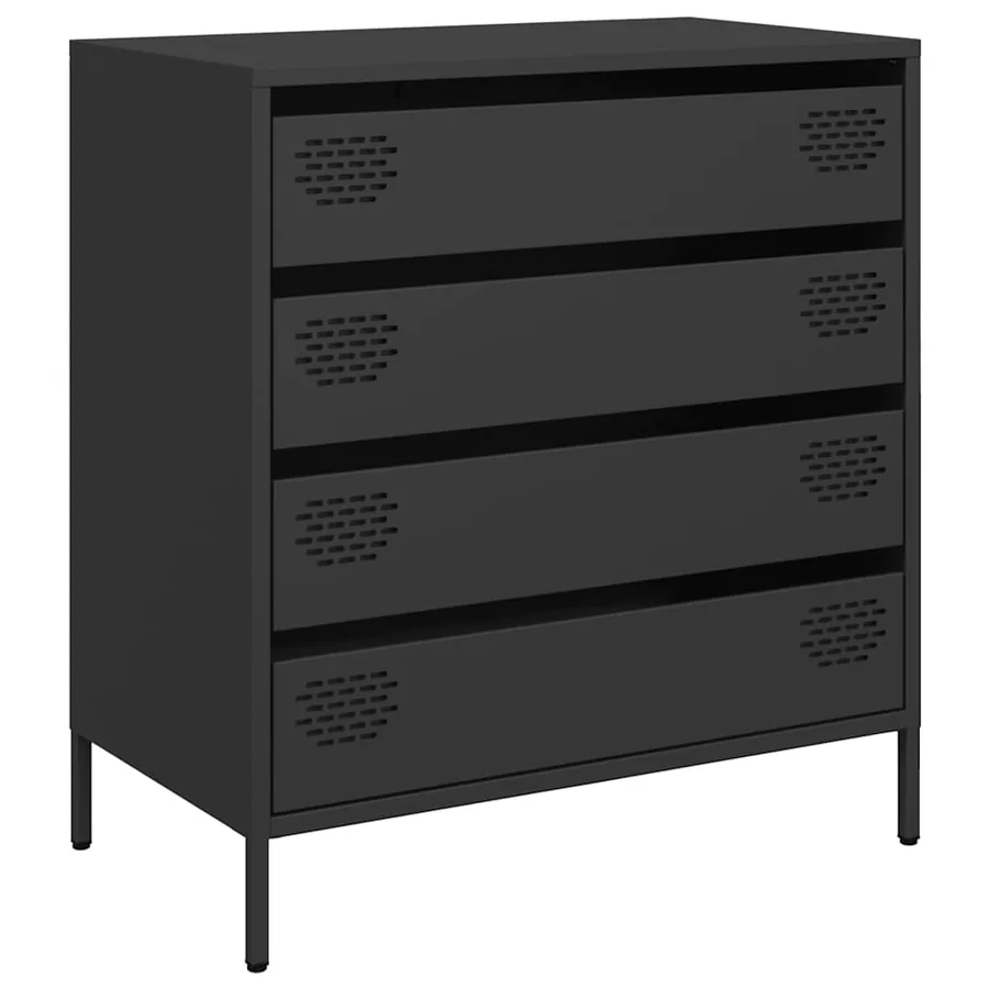 Buffet noir 68x39x73,5 cm acier laminé à froid - 2