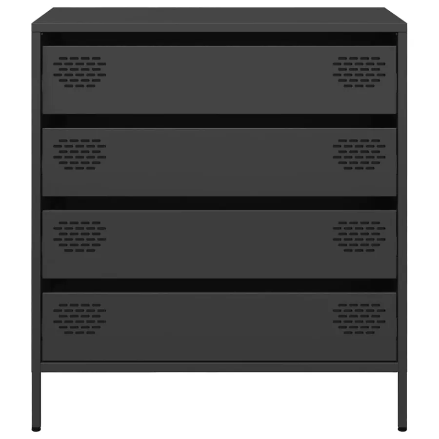 Buffet noir 68x39x73,5 cm acier laminé à froid - 5