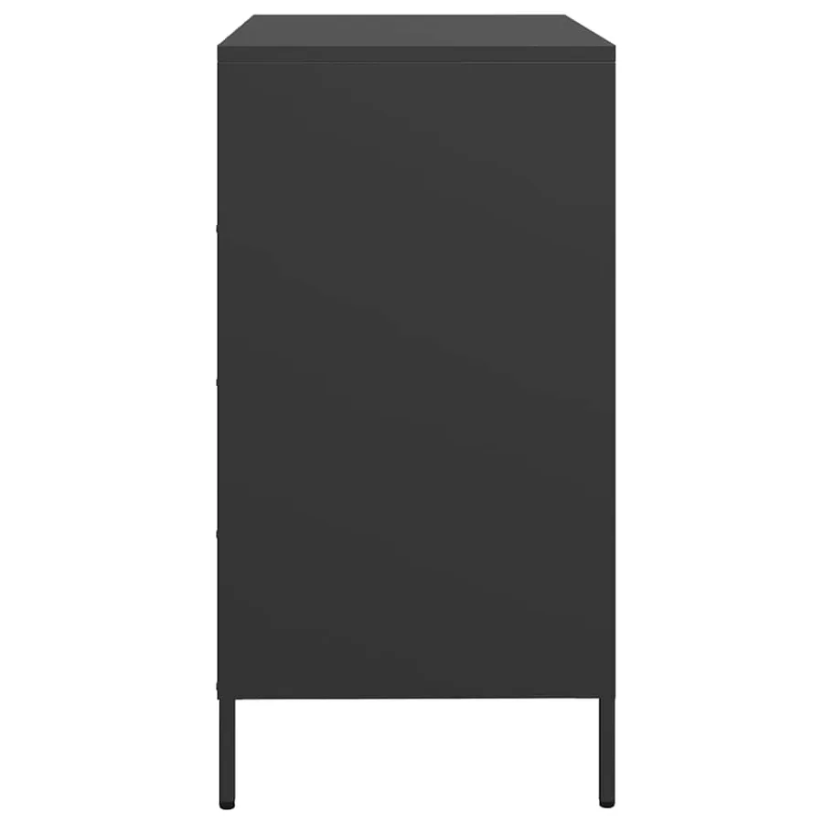 Buffet noir 68x39x73,5 cm acier laminé à froid - 6