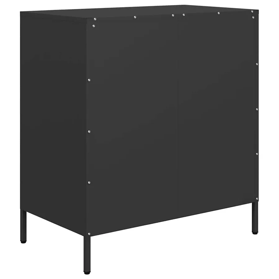 Buffet noir 68x39x73,5 cm acier laminé à froid - 7