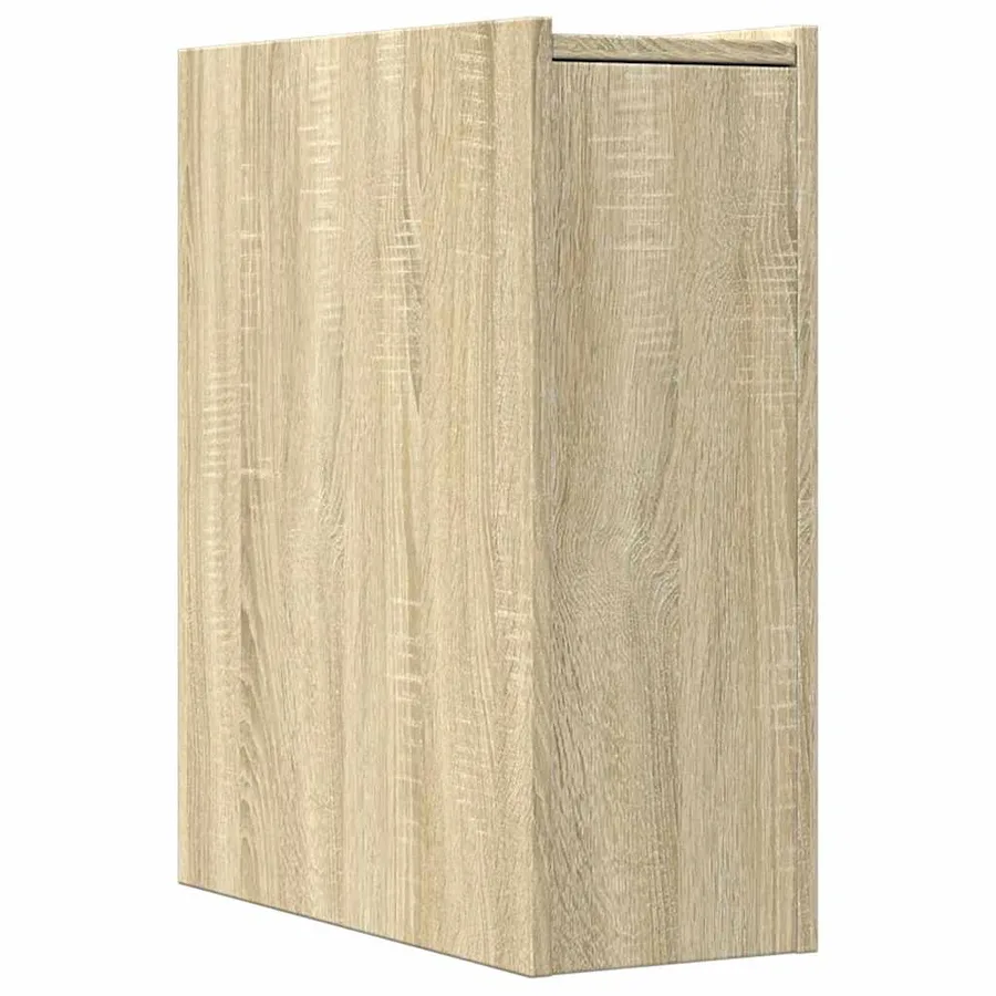 Armoire de salle de bain étroite avec roulettes chêne sonoma - 6