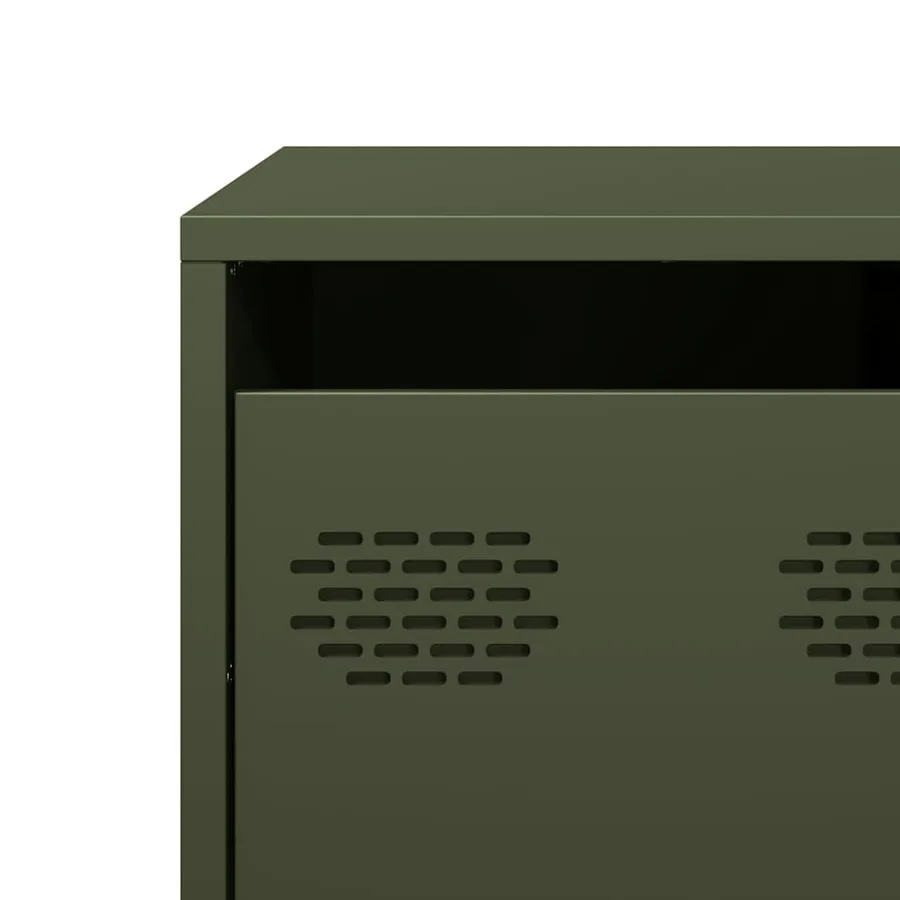 Table basse vert olive 68,5x50x43,5 cm acier laminé à froid - 12