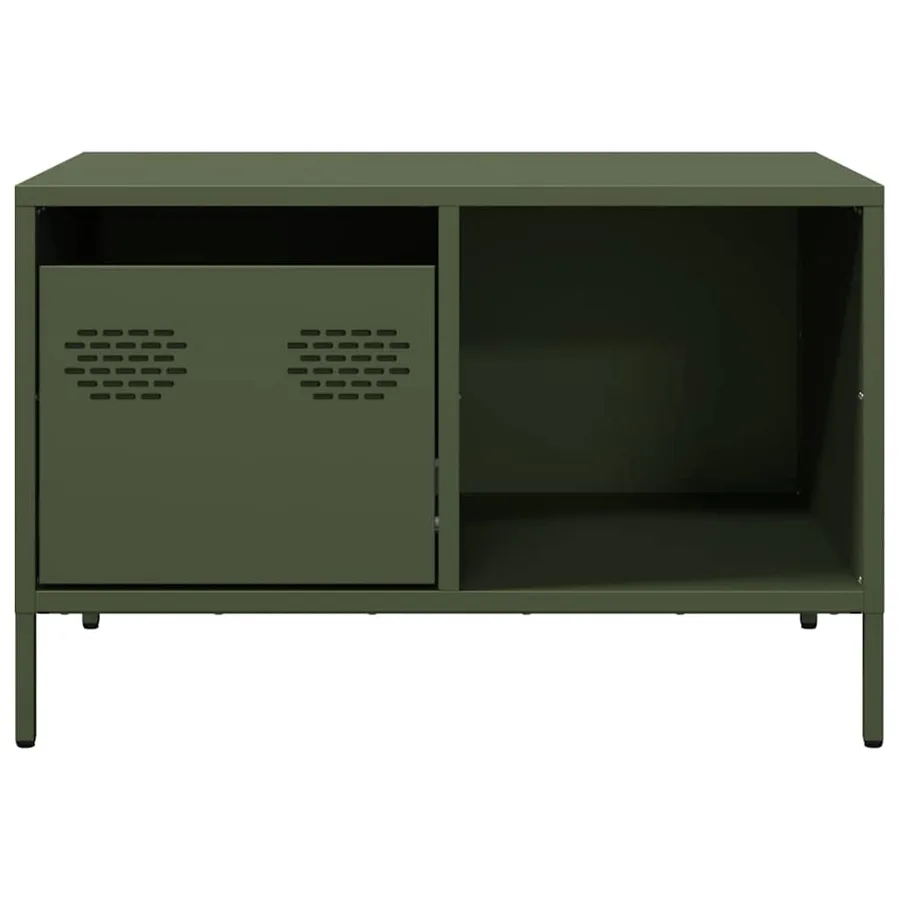 Table basse vert olive 68,5x50x43,5 cm acier laminé à froid - 6