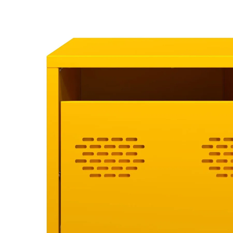 Table basse jaune moutarde 101,5x50x43,5cm acier laminé à froid - 11