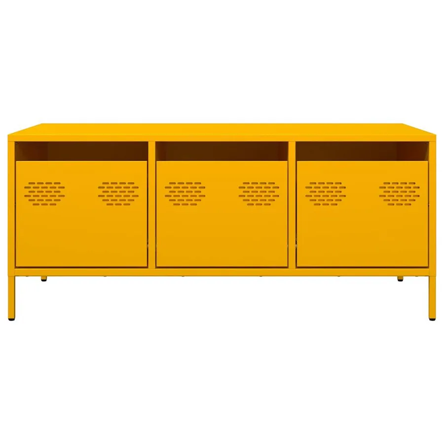 Table basse jaune moutarde 101,5x50x43,5cm acier laminé à froid - 4