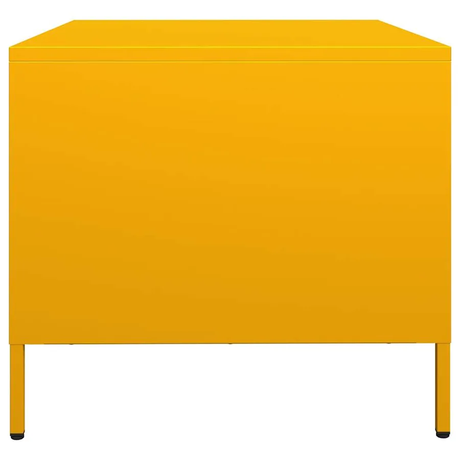 Table basse jaune moutarde 101,5x50x43,5cm acier laminé à froid - 6