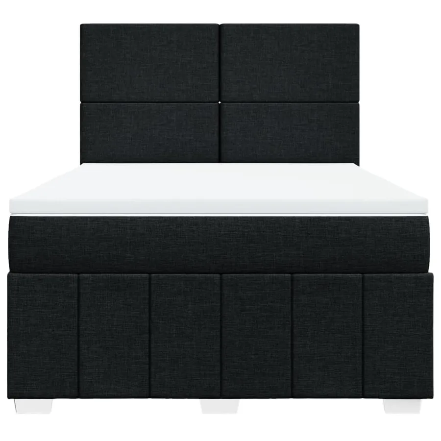 Sommier à lattes de lit avec matelas Noir 160x200 cm Tissu - 6