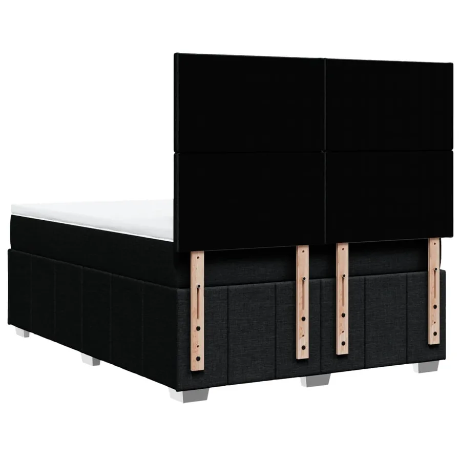Sommier à lattes de lit avec matelas Noir 160x200 cm Tissu - 8