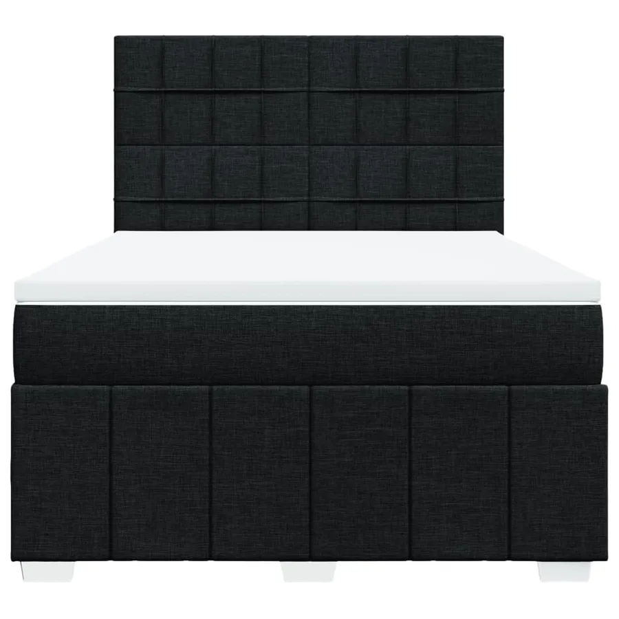 Sommier à lattes de lit avec matelas Noir 160x200 cm Tissu - 6