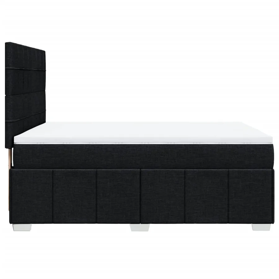 Sommier à lattes de lit avec matelas Noir 160x200 cm Tissu - 7