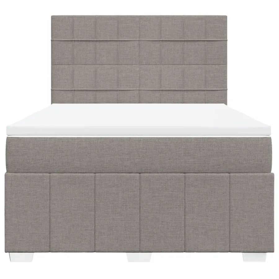 Sommier à lattes de lit avec matelas Taupe 160x200 cm Tissu - 6