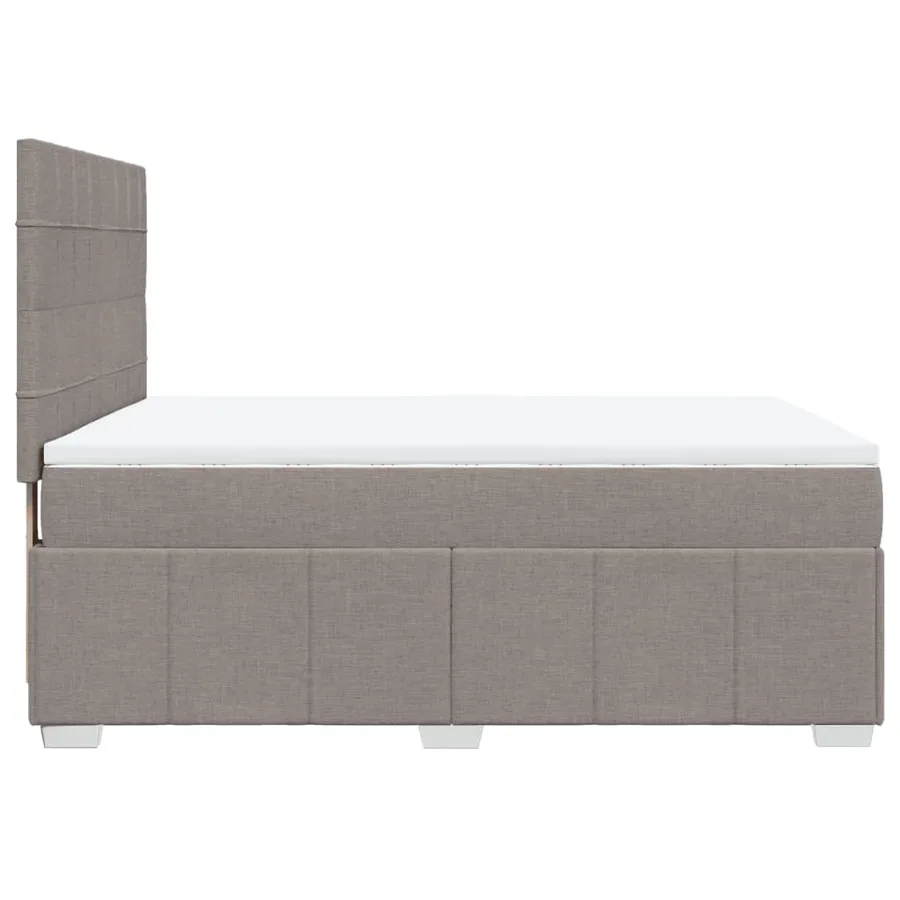 Sommier à lattes de lit avec matelas Taupe 160x200 cm Tissu - 7