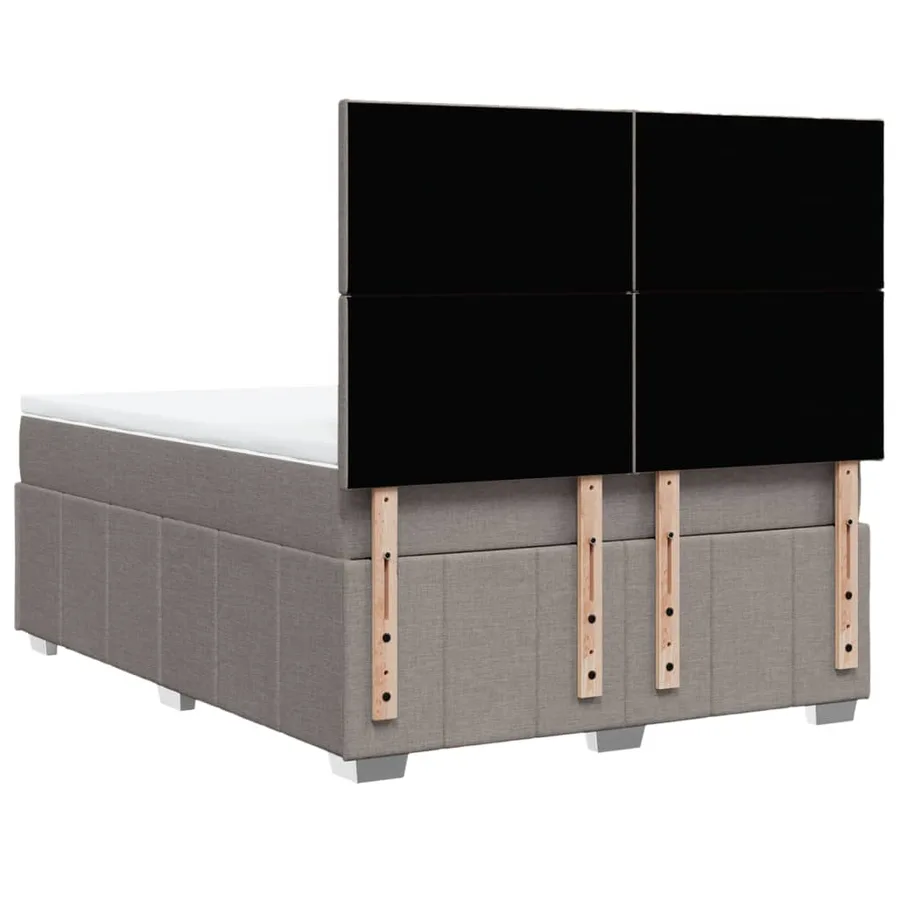 Sommier à lattes de lit avec matelas Taupe 160x200 cm Tissu - 8